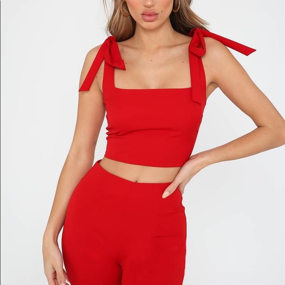 Tiger Mist Tops - NWOT Tiger Mist Kinsley Red Tie Strap Shoulder Top